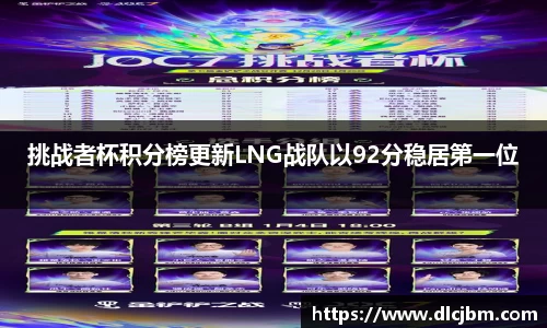 挑战者杯积分榜更新LNG战队以92分稳居第一位